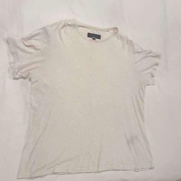 Rag and Bone white with pink speckles T shirt - size L - Picture 4 of 6